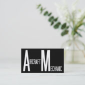 Carte de visite noir et blanc mécanicien d'aéronef (Debout devant)