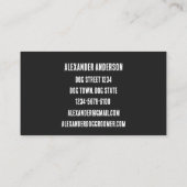 Carte De Visite Noir et blanc minimal toiletteur de chien super (Dos)