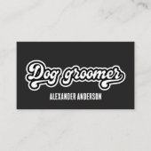 Carte De Visite Noir et blanc minimal toiletteur de chien super (Devant)