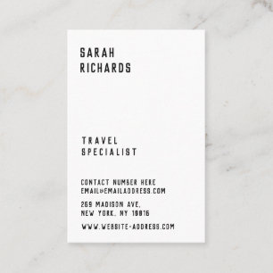 Carte de visite noir et blanc minimaliste personna
