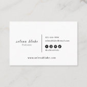 Carte De Visite Noir et blanc minimaliste | Professionnel moderne (Dos)