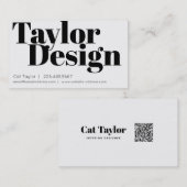 Carte De Visite Noir et blanc minimes (Devant / Derrière)