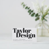 Carte De Visite Noir et blanc minimes (Debout devant)