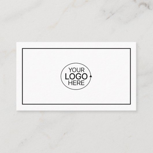 Carte De Visite Noir et blanc minimum Ajouter votre logo Code QR (Devant)