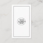 Carte De Visite Noir et blanc minimum Ajouter votre logo Code QR (Devant)