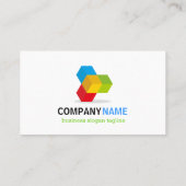 Carte De Visite Noir et blanc moderne avec logo 3D couleur (Dos)