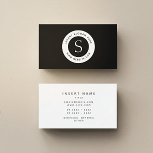 Carte De Visite Noir et blanc moderne d'entreprise de logo
