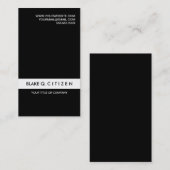 Carte de visite noir et blanc moderne simple (Devant / Derrière)