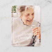 Carte De Visite Noir et blanc Moderne Simple Merci funéraire (Dos)