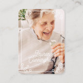 Carte De Visite Noir et blanc Moderne Simple Merci funéraire (Dos)