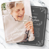 Carte De Visite Noir et blanc Moderne Simple Merci funéraire