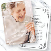 Carte De Visite Noir et blanc Moderne Simple Merci funéraire