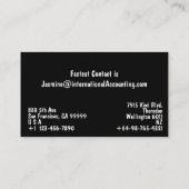 Carte De Visite Noir Et Blanc Modernes (Dos)