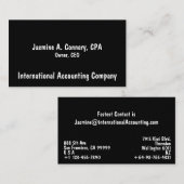 Carte De Visite Noir Et Blanc Modernes (Devant / Derrière)