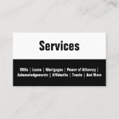 Carte De Visite Noir et blanc Noir Noir Noir et Blanc Numéro de té (Dos)