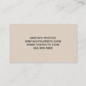 Carte De Visite Noir et blanc Nom de la signature Monogramme Beige (Dos)