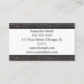 Carte De Visite Noir et blanc note musicien professeur de musique (Dos)