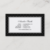 Carte De Visite Noir et blanc Polka Dot Rouge Ruban Social Media (Dos)