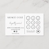 Carte De Visite Noir et blanc Premier Monogramme Salon Fidélité (Dos)