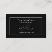 Carte De Visite Noir et blanc professionnel (Dos)