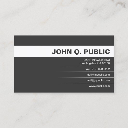 Carte De Visite Noir et blanc professionnel (Devant)