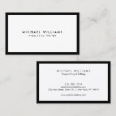 Carte de visite noir et blanc professionnel (Devant / Derrière)