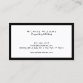 Carte de visite noir et blanc professionnel (Dos)