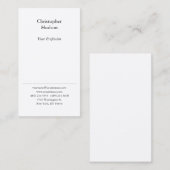 Carte De Visite Noir et blanc professionnel en soie de qualité sup (Devant / Derrière)