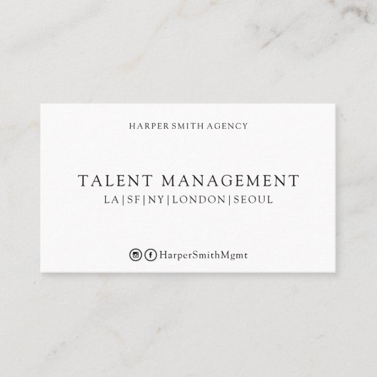 Carte de visite noir et blanc professionnel fort (Devant)