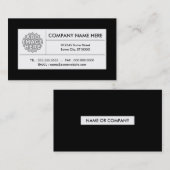 Carte De Visite noir et blanc raffiné (Devant / Derrière)