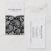 Carte De Visite Noir et blanc Retro Paisley Motif 4 Design (Devant / Derrière)
