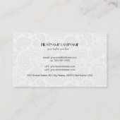 Carte De Visite Noir et blanc Retro Paisley Motif 4 Design (Dos)