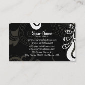 Carte De Visite Noir et blanc Rétro Phoenix Modèle d'oiseaux (Dos)