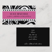 Carte De Visite Noir et blanc, roses (Devant / Derrière)