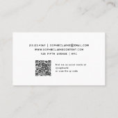 Carte De Visite Noir et blanc | Script rétro avec code QR (Dos)