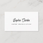 Carte De Visite Noir et blanc | Script rétro avec code QR (Devant)