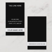 Carte De Visite noir et blanc simple (Devant / Derrière)