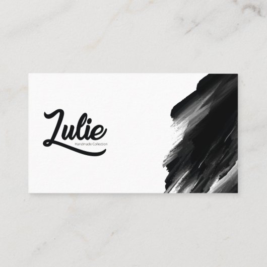 carte de visite noir et blanc simple (Dos)