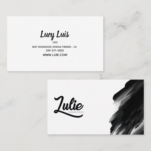 carte de visite noir et blanc simple (Devant / Derrière)