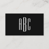 Carte De Visite Noir et blanc Simple à trois lettres Monogramme (Devant)