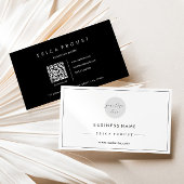 Carte De Visite Noir et blanc Simple Moderne Qr Code