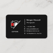 Carte De Visite Noir et blanc Simple Photographie propre (Devant)