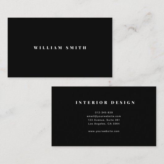 Carte De Visite Noir et blanc Simple Professionnel (Devant / Derrière)