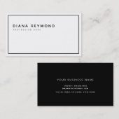 Carte De Visite noir et blanc simple professionnel moderne minimal (Devant / Derrière)