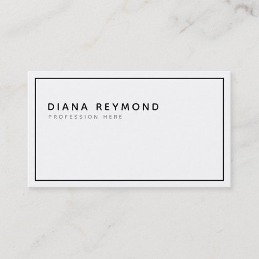 Carte De Visite noir et blanc simple professionnel moderne minimal (Devant)