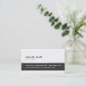 Carte De Visite Noir et blanc simple simple élégant professionnel (Debout devant)