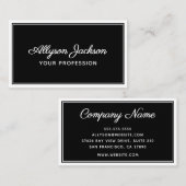 Carte De Visite Noir et blanc simples (Devant / Derrière)