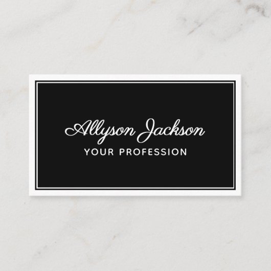 Carte De Visite Noir et blanc simples (Devant)