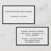 Carte De Visite Noir et blanc simples (Devant / Derrière)