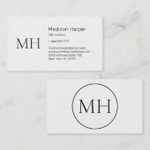 Carte De Visite Noir et blanc simples (Devant / Derrière)